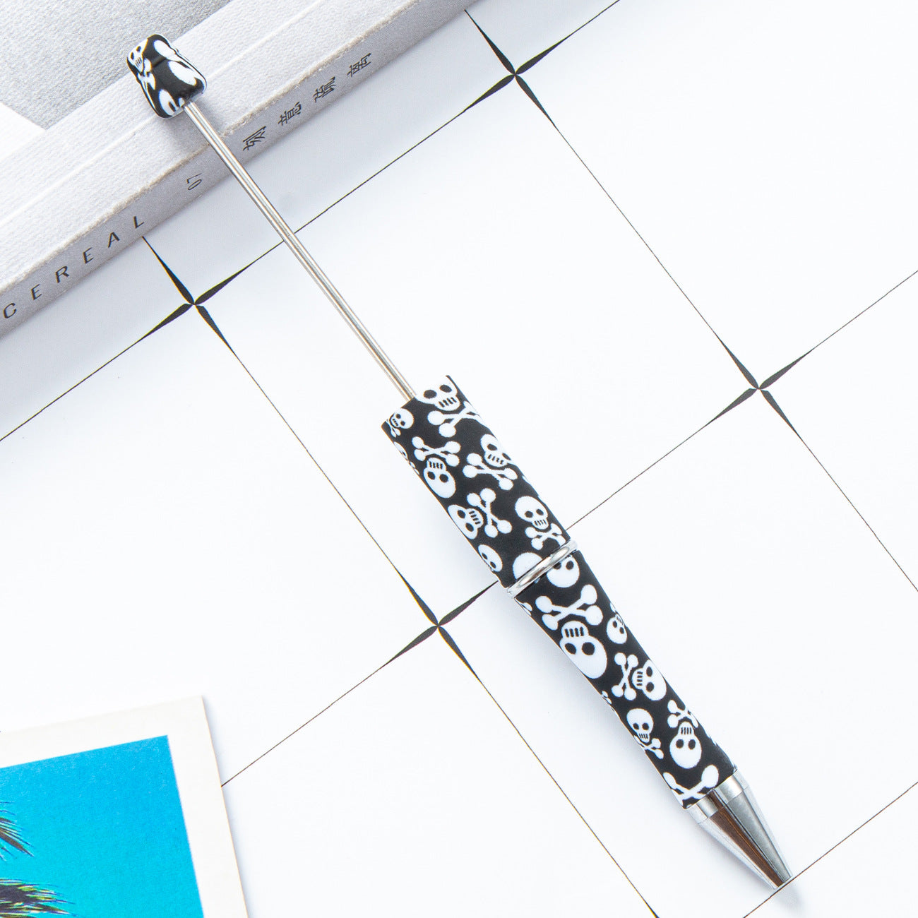 Wholesale Beadable Pens Cow Print Leopard Print Christmas Plastic Pen DIY for Beaded